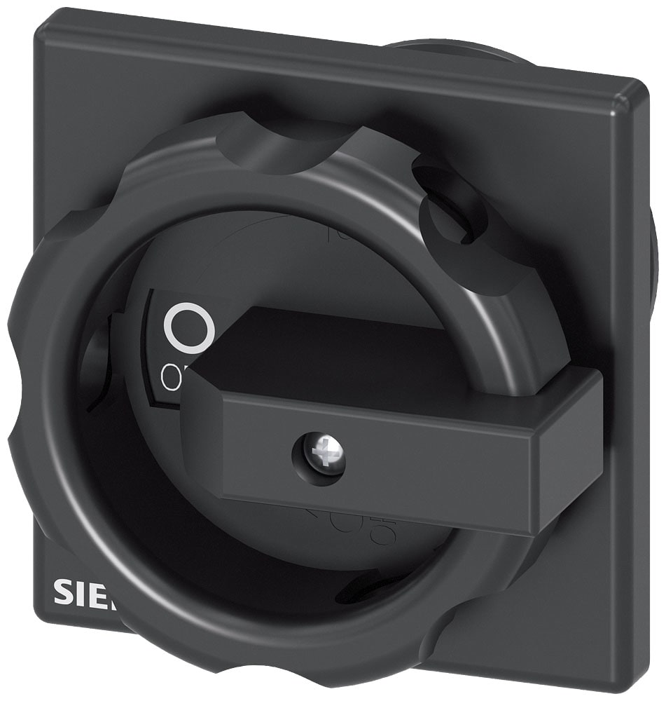 SIEMENS - SIE3LD93442C Comando rotativo, nero 66 x 66 mm, fissaggio sulla base, fissaggio su foro centrale 22,5 mm