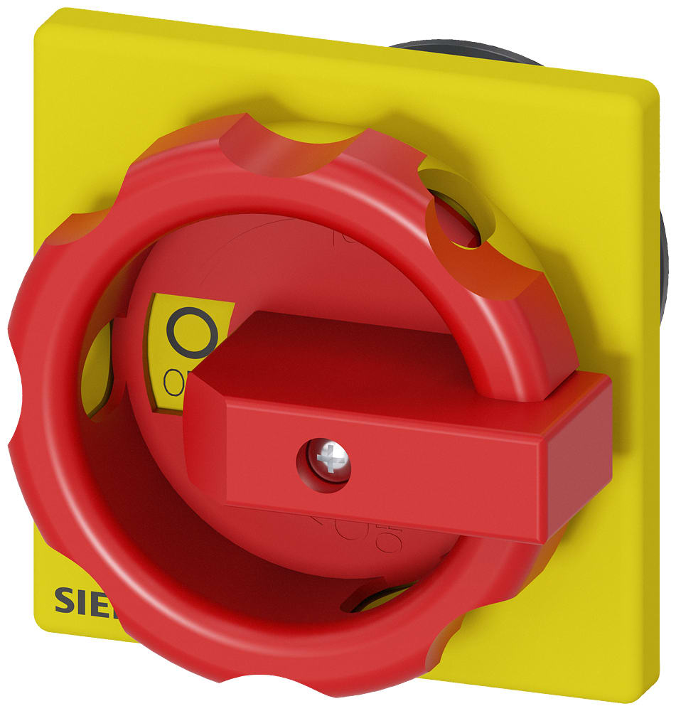 SIEMENS - SIE3LD93443C Comando rotativo, rosso/giallo 66 x 66 mm, fissaggio frontale, fissaggio su foro centrale 22,5 mm