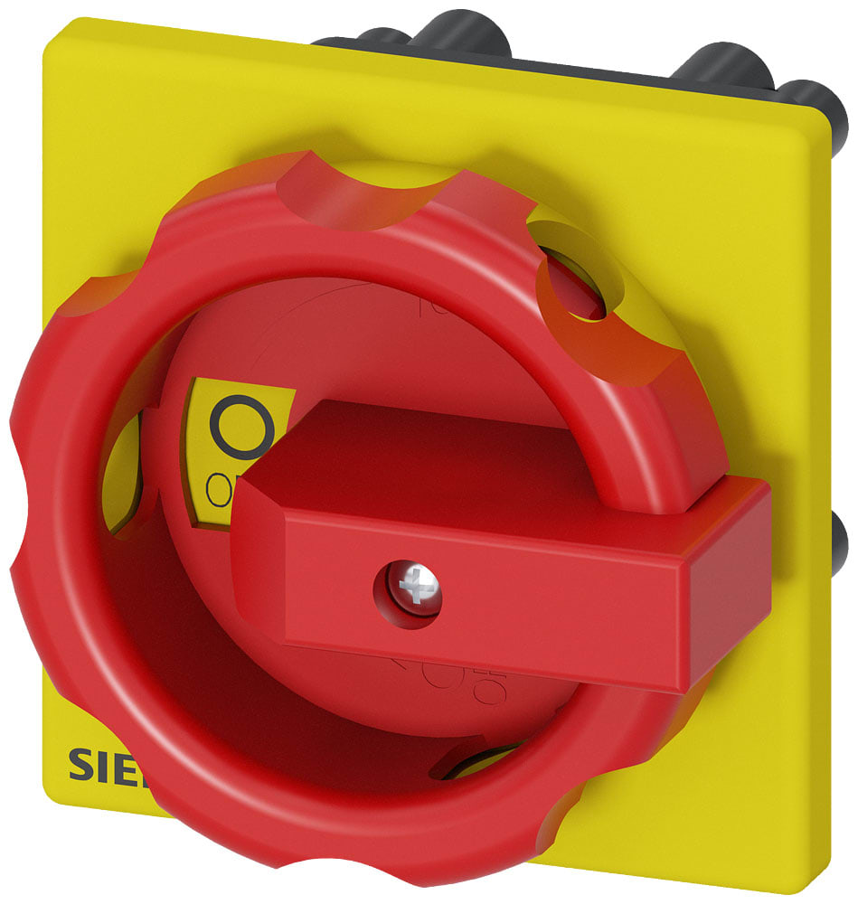 SIEMENS - SIE3LD93445C Comando rotativo, rosso/giallo 66 x 66 mm, fissaggio frontale, fissaggio su foro centrale 22,5 mm