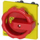 SIEMENS - SIE3LD93445C Comando rotativo, rosso/giallo 66 x 66 mm, fissaggio frontale, fissaggio su foro centrale 22,5 mm