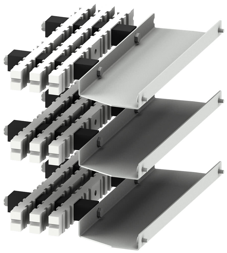 SIEMENS - SIE8PQ40000BA31 Supporto sbarre di distribuzione verticali piane, La: 400mm, 1 set=3 pezzi