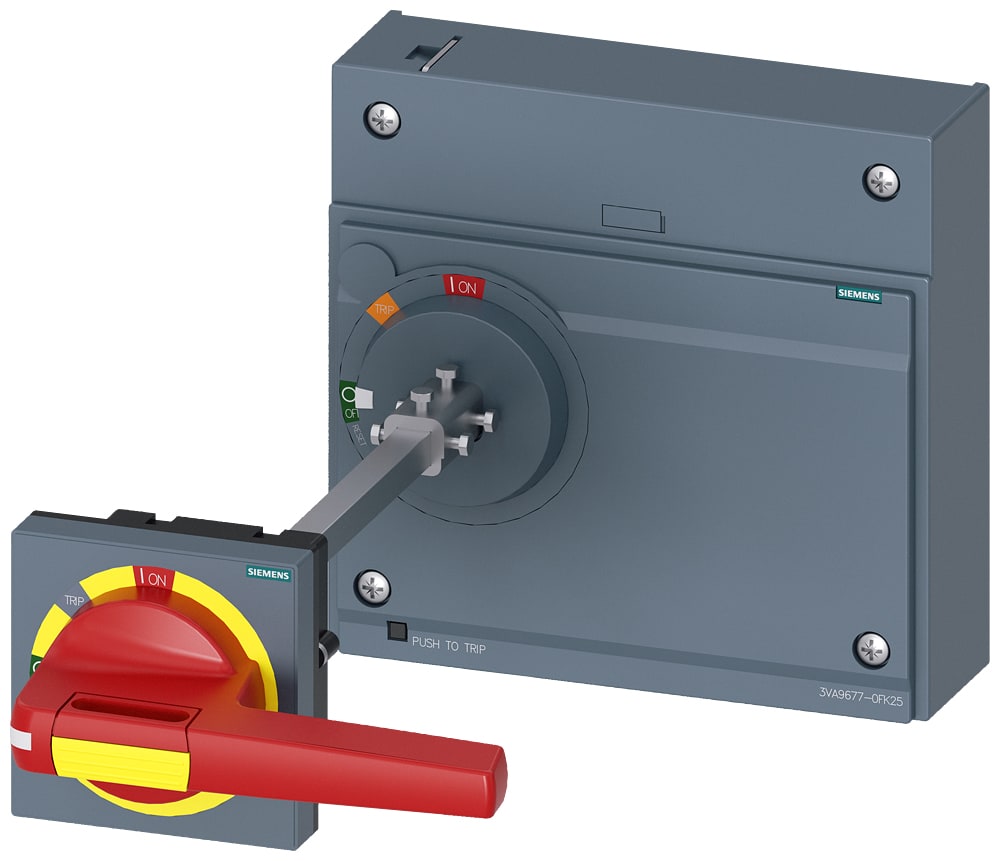 SIEMENS - SIE3VA96770FK25 Comando rotativo bloccoporta OFF di emergenza IEC IP65 con bloccoporta per 3VA55/65/66
