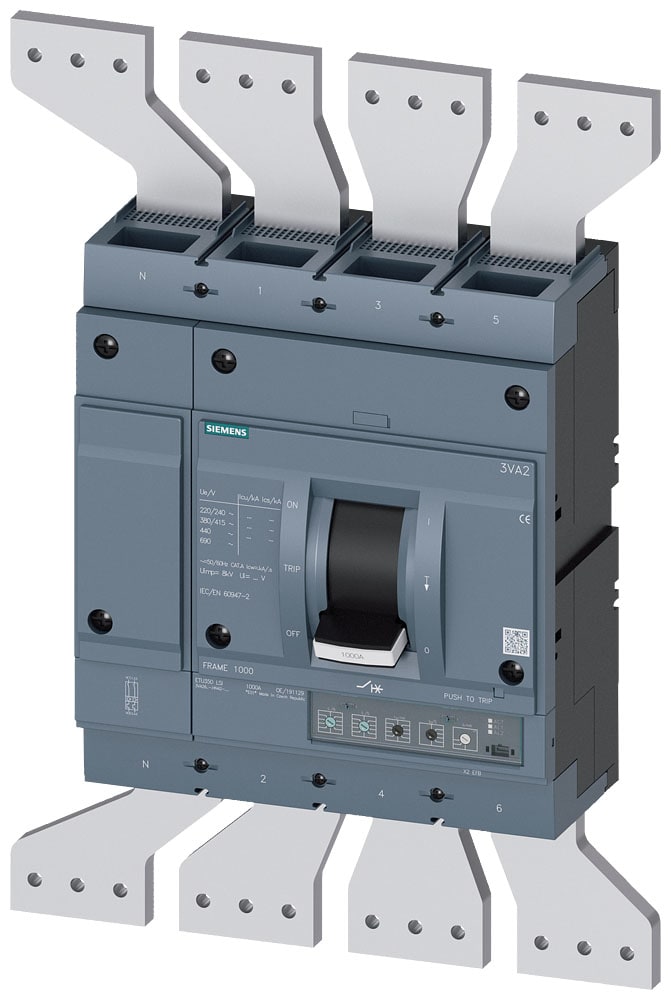 SIEMENS - SIE3VA26125HN420AA0 Interruttore automatico 3VA2 IEC Frame 1250 classe del potere di interruzione M Icu=55kA con 415V