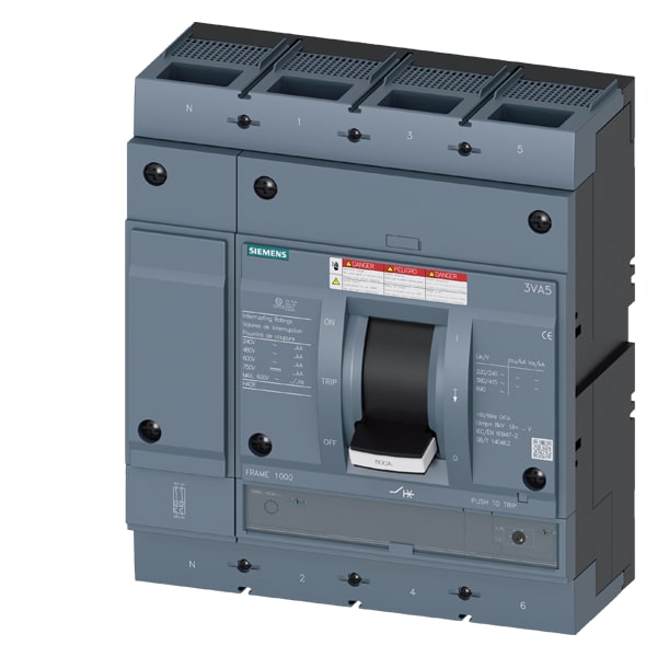 SIEMENS SIE3VA55806EC420AA0 MCCB UL FS800 800A 4P 65KA TM FTAM