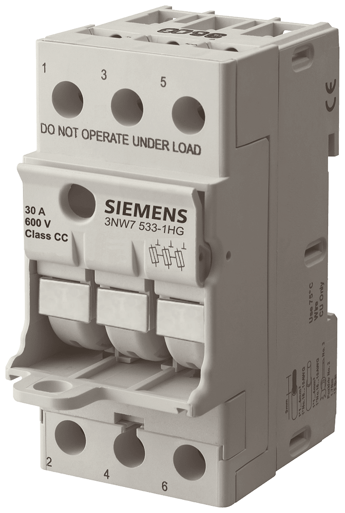 SIEMENS - SIE3NW75331HG SENTRON, portafusibili, CLASS CC, a 3 poli, In: 30 A, Un AC: 600 V