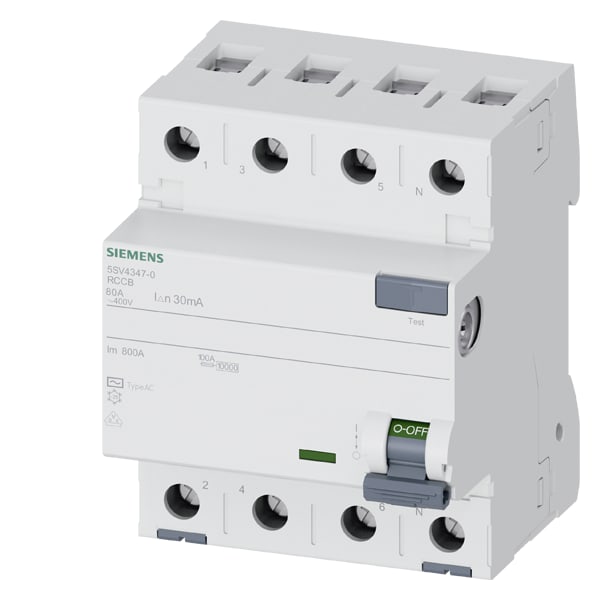 SIEMENS SIE5SV43470 DIFF. 4P. 80A 30MA TIPO AC