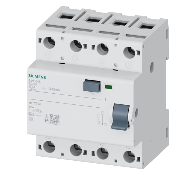 SIEMENS SIE5SV36456 DIFF. NON ACC. 4P 125A 0,3A TIPO A