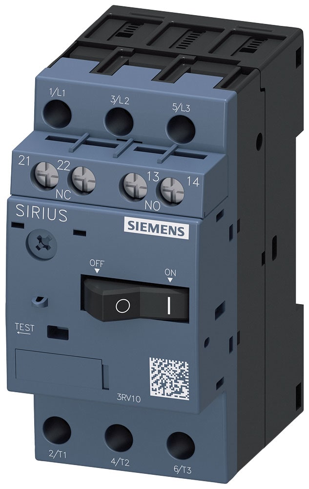SIEMENS - SIE3RV10111DA15 Interruttore automatico, S00, protezione motore, Class 10, sganciatore A 2,2 ... 3,2 A