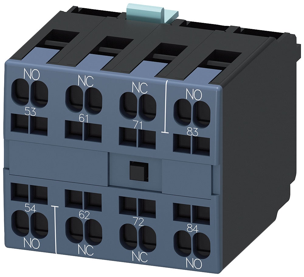 SIEMENS - SIE3RH19212XA220MA0 Blocchetto di contatti ausiliari 2NO+2NC, numerazione 5 ... 8, EN 50012, a 4 poli
