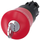 SIEMENS - SIE3SU10001HF200AA0 Pulsante a fungo di ARRESTO DI EMERGENZA, 22 mm, rotondo, in plastica, colore rosso, con serratura RONIS