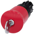 SIEMENS - SIE3SU10001HR200AA0 Pulsante a fungo di arresto di emergenza, 22 mm, rotondo, in plastica, rosso, con serratura Siemens, C