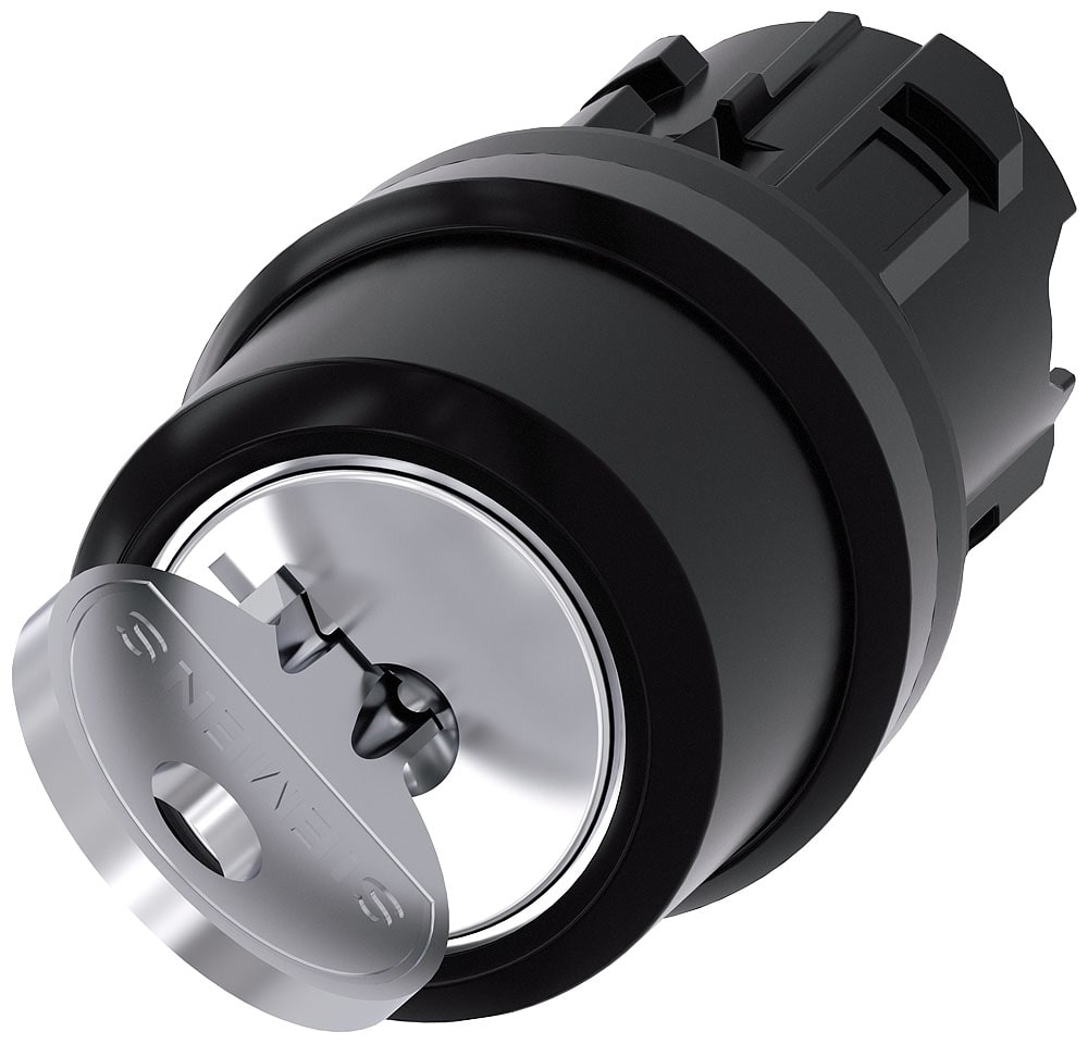 SIEMENS - SIE3SU10004BF010AA0 Selettore a chiave RONIS, 22 mm, rotondo, in plastica, estrazione chiave O