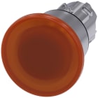 SIEMENS - SIE3SU10511BA000AA0 Pulsante a fungo, illuminato, 22 mm, rotondo, in metallo lucido, colore ambra