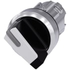 SIEMENS - SIE3SU10522BF600AA0 Selettore, illuminabile, 22 mm, rotondo, in metallo lucido, bianco