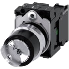 SIEMENS - SIE3SU11504BF111BA0 Selettore a chiave RONIS, 22 mm, rotondo, in metallo lucido, estrazione chiave O+I