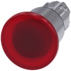 SIEMENS - SIE3SU10511ED200AA0 Pulsante a fungo, illuminato, 22 mm, rotondo, in metallo lucido, colore rosso, 40 mm