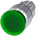SIEMENS - SIE3SU10511AA400AA0 Pulsante a fungo, illuminato, 22 mm, rotondo, in metallo lucido, colore verde, 30 mm