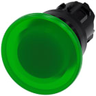 SIEMENS - SIE3SU10011BD400AA0 Pulsante a fungo, illuminato, 22 mm, rotondo, in plastica, colore verde, 40 mm