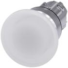 SIEMENS - SIE3SU10511BD600AA0 Pulsante a fungo, illuminato, 22 mm, rotondo, in metallo lucido, colore bianco, 40 mm