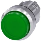 SIEMENS - SIE3SU10510BB400AA0 Pulsante, illuminato, 22 mm, rotondo, in metallo lucido, colore verde, bottone: