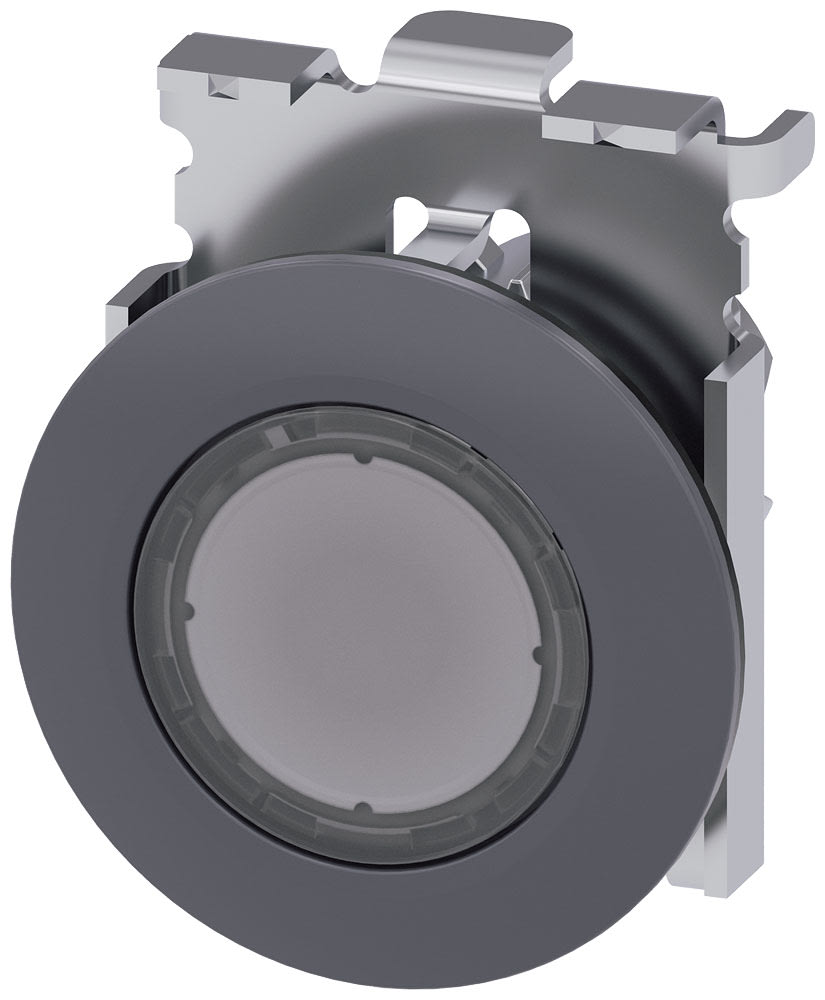 SIEMENS - SIE3SU10610JB700AA0 Pulsante, illuminato, 30 mm, rotondo, in metallo opaco, trasparente