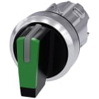 SIEMENS - SIE3SU10522BL400AA0 Selettore, illuminabile, 22 mm, rotondo, in metallo lucido, colore verde