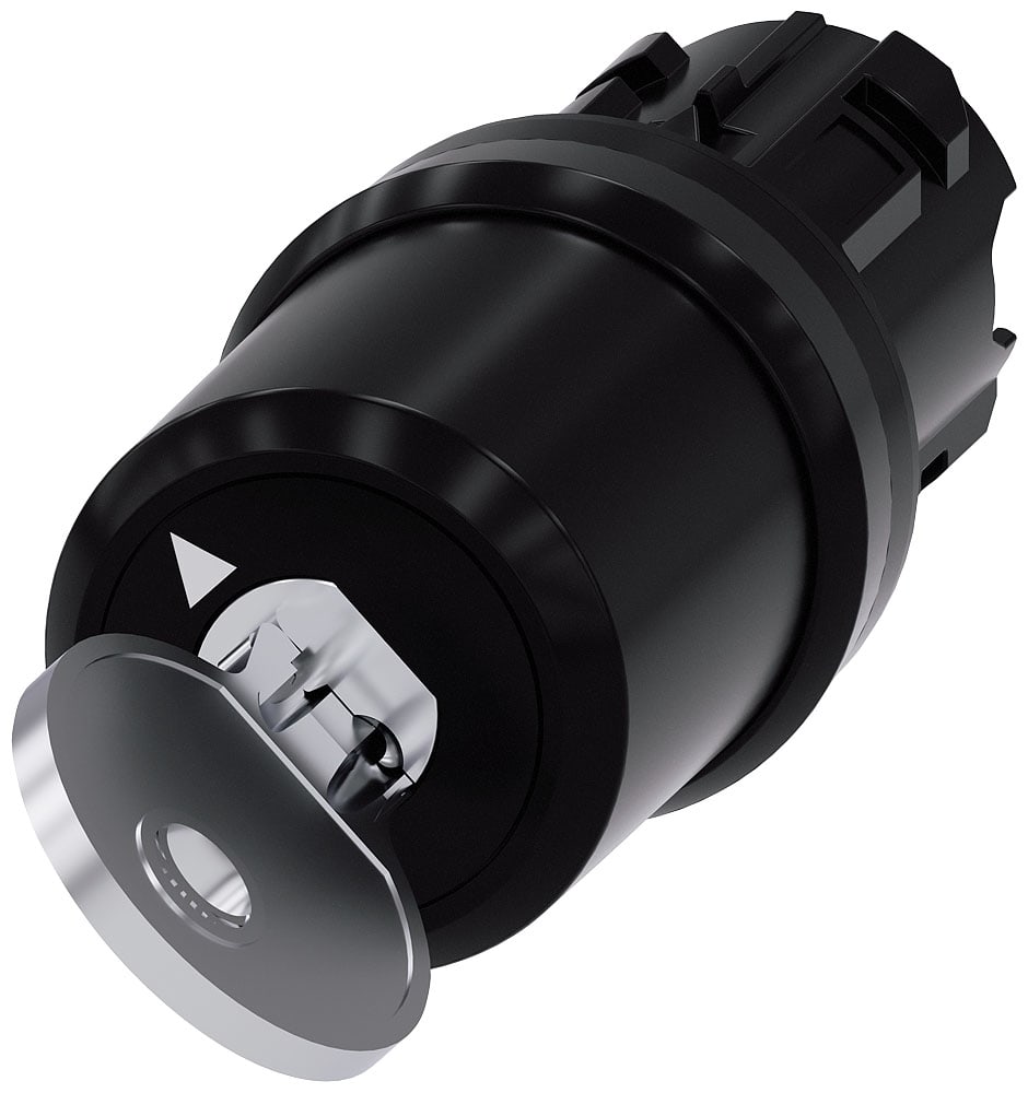 SIEMENS - SIE3SU10005PC010AA0 Selettore a chiave Siemens, B, 22 mm, rotondo, in plastica, estrazione chiave O