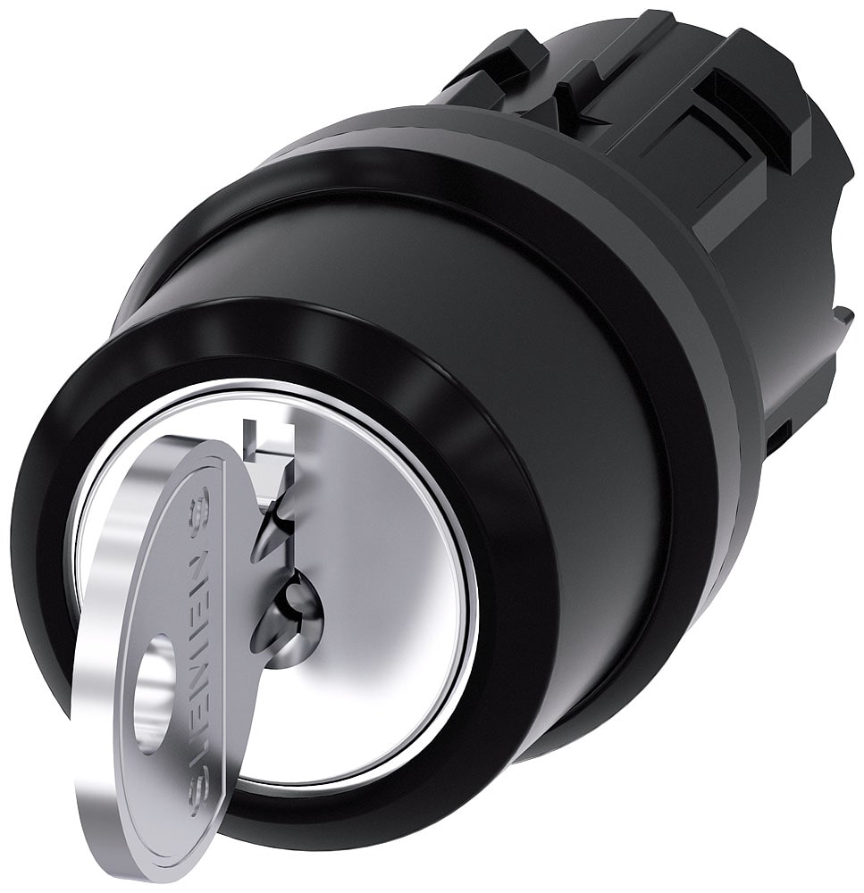 SIEMENS - SIE3SU10004BM010AA0 Selettore a chiave RONIS, 22 mm, rotondo, in plastica, estrazione chiave O