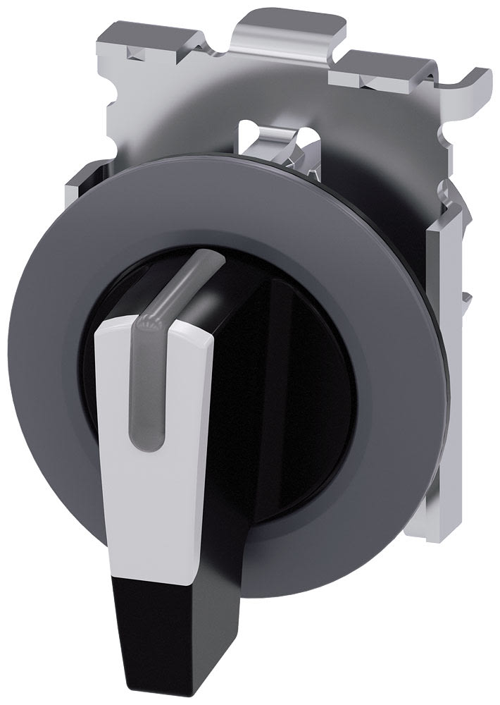 SIEMENS - SIE3SU10622EM600AA0 Selettore, illuminabile, 30 mm, rotondo, in metallo opaco, bianco