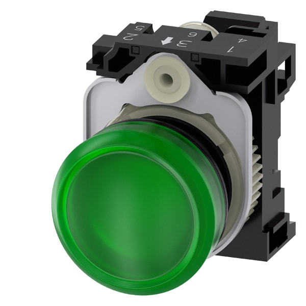SIEMENS SIE3SU11066AA403AA0 IND.LUM.VERDE LENTE LISC.MOLL.LED 230V A