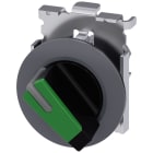 SIEMENS - SIE3SU10622DF400AA0 Selettore, illuminabile, 30 mm, rotondo, in metallo opaco, colore verde