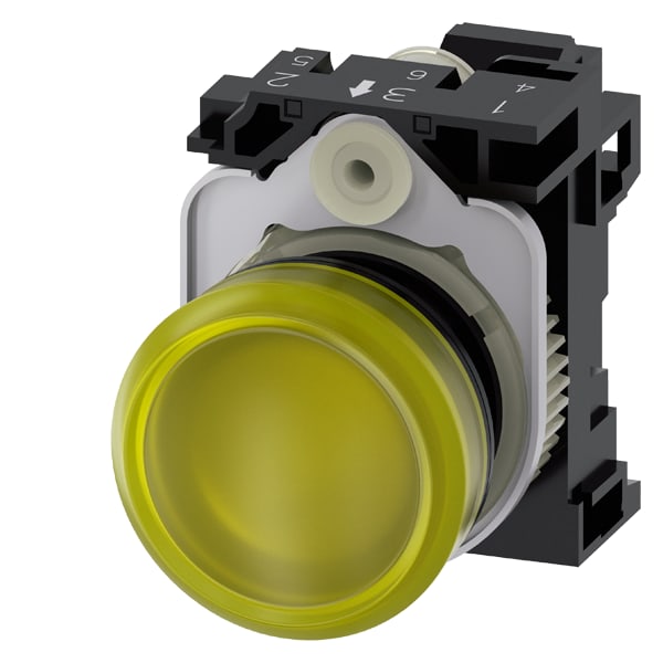 SIEMENS SIE3SU11026AA303AA0 IND.LUM.GIALLO LENTE LISC.MOLL.LED 24V D