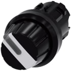 SIEMENS - SIE3SU10022AF600AA0 Selettore, illuminabile, 22 mm, rotondo, in plastica, colore nero, bianco