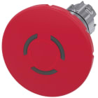 SIEMENS - SIE3SU10511JB200AA0 Pulsante a fungo di ARRESTO DI EMERGENZA, illuminato, 22 mm, rotondo, in metallo lucido, colore rosso, 60 mm
