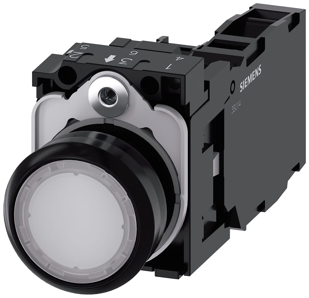 SIEMENS - SIE3SU11030AB601FA0 PULS.LUM.PLAST.BIANC MOMEN.1NO+1NC LED11