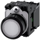 SIEMENS - SIE3SU11020AB601BA0 Pulsante, illuminato, 22 mm, rotondo, in plastica, colore bianco, 1NO, AC/DC 24 V
