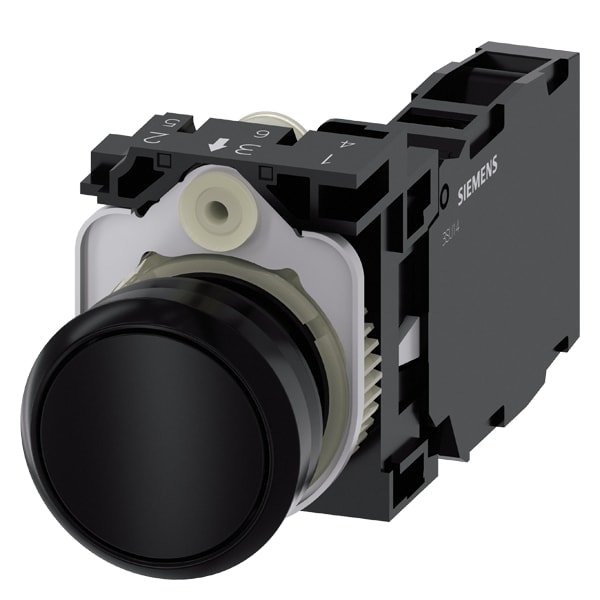 SIEMENS SIE3SU11000AB101FA0 PULS. MOMENT.PLAST.NERO 1NO+1NC VITE