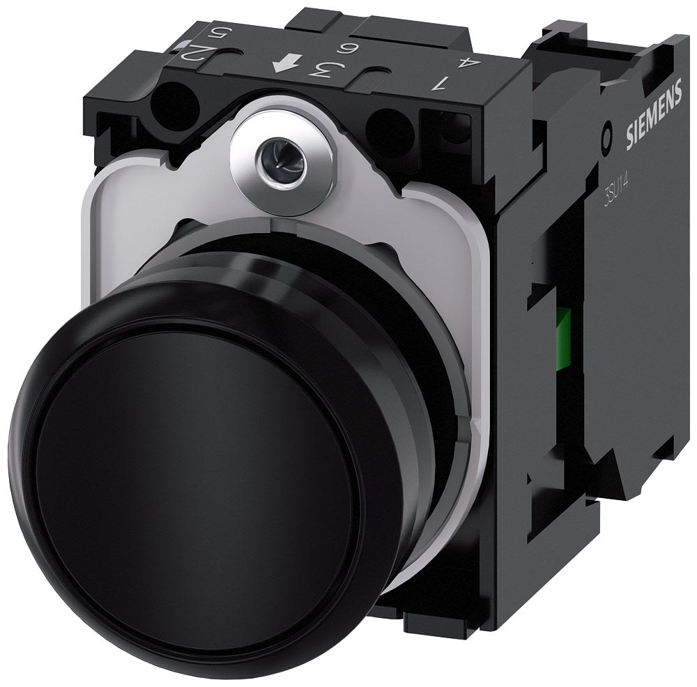 SIEMENS - SIE3SU11000AB101BA0 PULS. PIATTO NERO 1NA