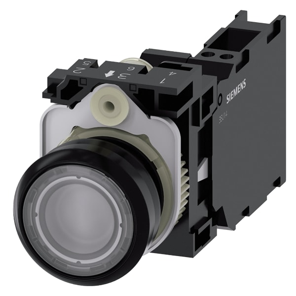 SIEMENS SIE3SU11060AB703FA0 PULS.LUM.PLAST.TRASP MOMEN.1NO+1NC LED23