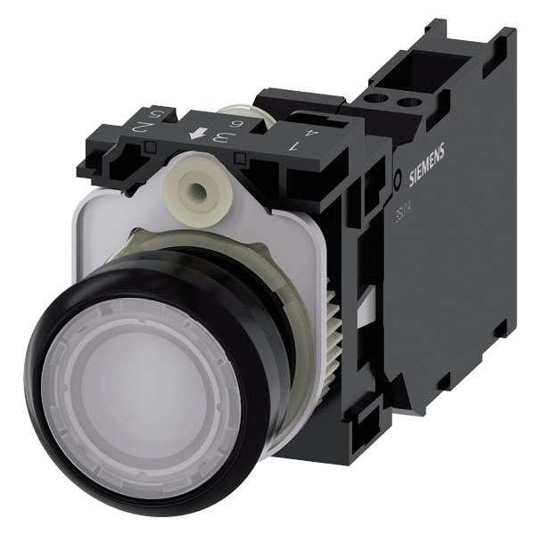 SIEMENS SIE3SU11020AB603FA0 PULS.LUM.PLAST.BIANC MOMEN.1NO+1NC LED24
