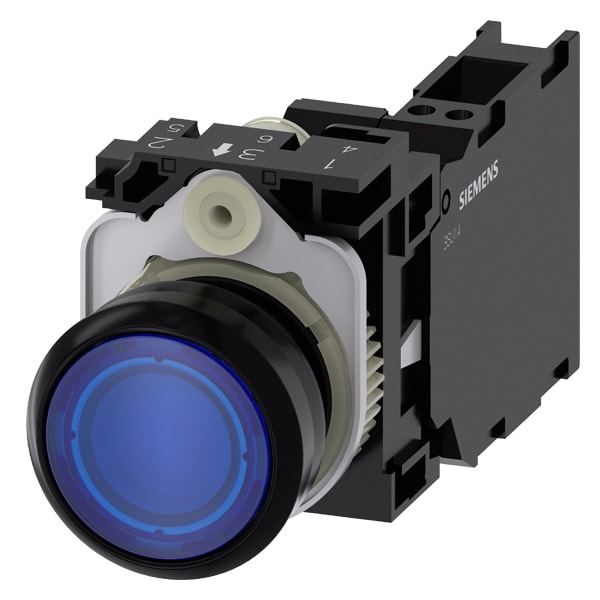 SIEMENS SIE3SU11060AB503FA0 PULS.LUM.PLAST.BLU MOMENT 1NO+1NC LED230