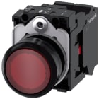 SIEMENS - SIE3SU11020AB203CA0 Pulsante, illuminato, 22 mm, rotondo, in plastica, colore rosso, 1NC, AC/DC 24 V