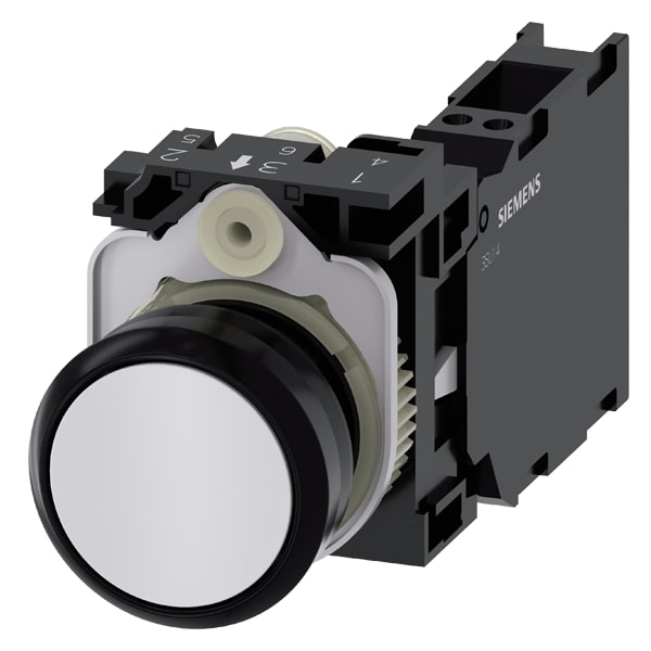 SIEMENS SIE3SU11000AB603FA0 PULS. MOMENT.PLAST.BIANC 1NO+1NC MOLL