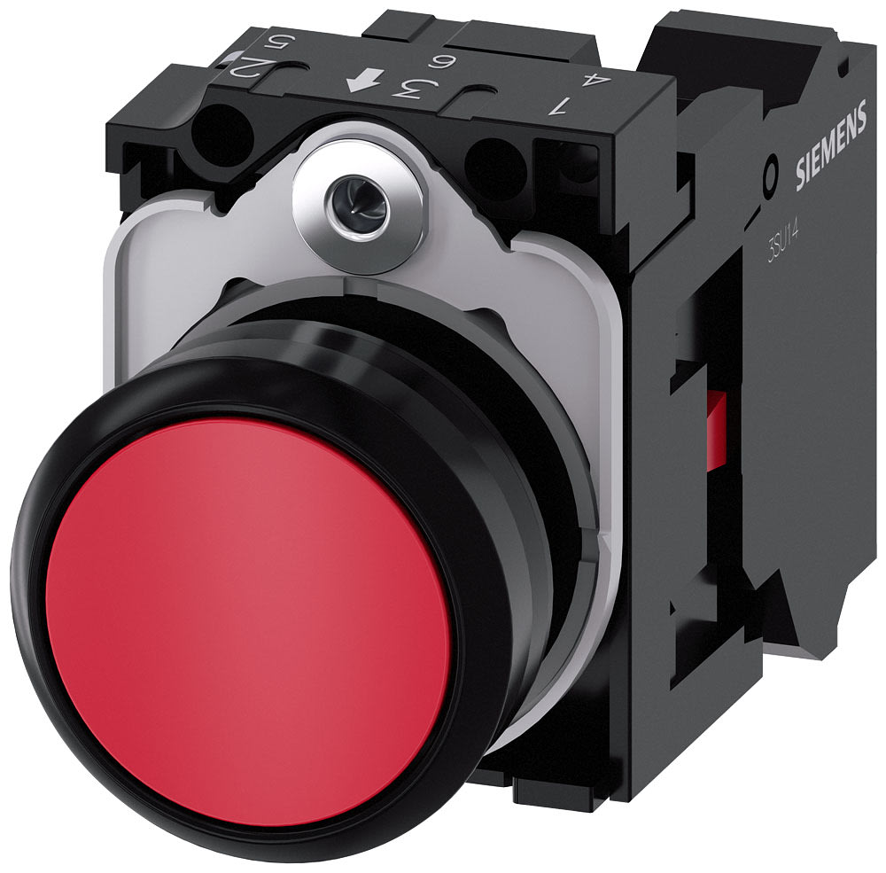 SIEMENS - SIE3SU11000AB203CA0 PULS. PIATTO ROSSO MOLLA 1NC