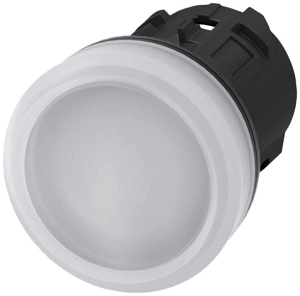SIEMENS - SIE3SU10016AA600AA0 Indicatore luminoso, 22 mm, rotondo, in plastica, colore bianco, gemma, liscia