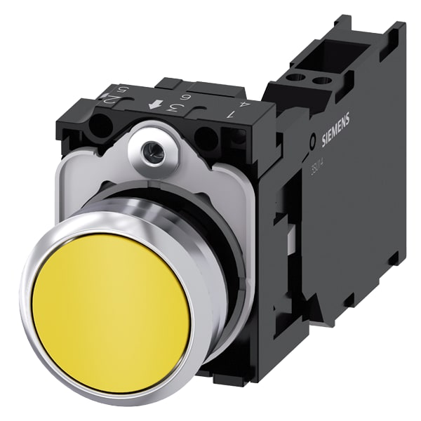 SIEMENS SIE3SU11500AB303FA0 PULS.PIATTO MOMENT.MET.GIAL 1NO+1NC MOLL