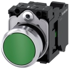 SIEMENS - SIE3SU11500AB403BA0 Pulsante, 22 mm, rotondo, in metallo lucido, colore verde, bottone, 1NO
