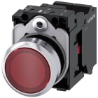 SIEMENS - SIE3SU11560AB203CA0 Pulsante, illuminato, 22 mm, rotondo, in metallo lucido, rosso, 1NC