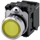 SIEMENS - SIE3SU11520AB303BA0 Pulsante, illuminato, 22 mm, rotondo, in metallo lucido, colore giallo, bottone, 1NO