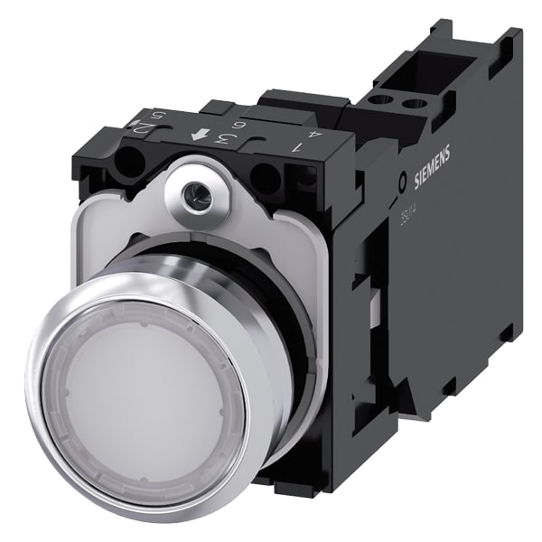 SIEMENS SIE3SU11520AB603FA0 PULS.LUM.MET.BIANC MOMENT 1NO+1NC LED24V